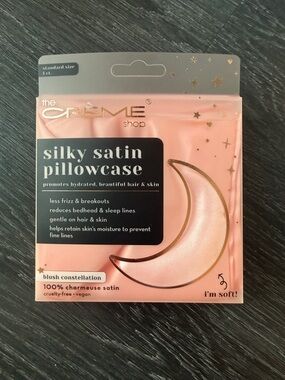 The Creme Shop Silky Satin Pillowcase in blush constellation NIB